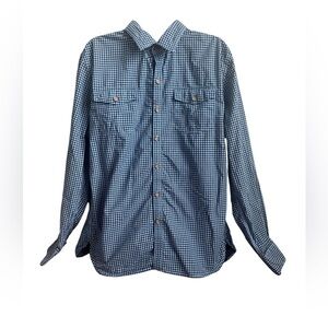 Men’s Robert Graham Long Sleeve Tailored Fit Button Front Blue Checkered Size XL